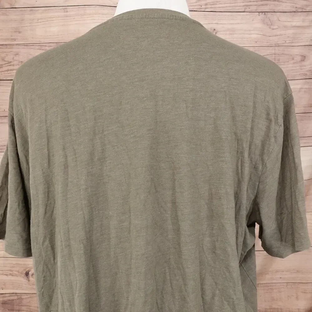 Banana Republic Shirt Mens 2XL Green V‎ Neck Eco Premium Wash Tee Soft Casual